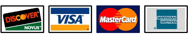 Visa/MasterCard/AmericanExpress/Discover Accepted